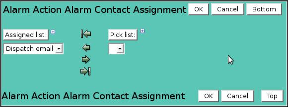 Alarm Action Contact Assignment